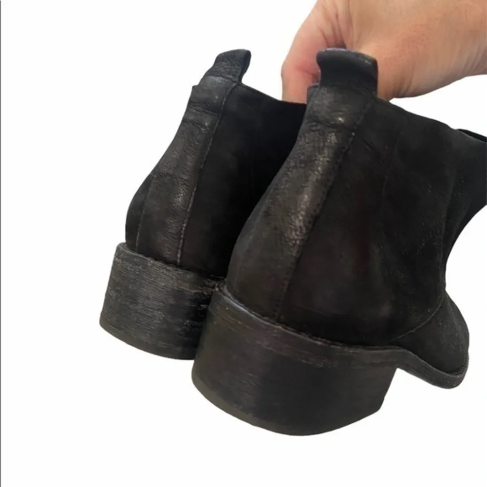 Eileen Fisher Soul Black Nubuck Desert Slip On Ankle Boots‎